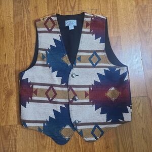 Vintage American Eagle 90s Western Woven Vest Size XL